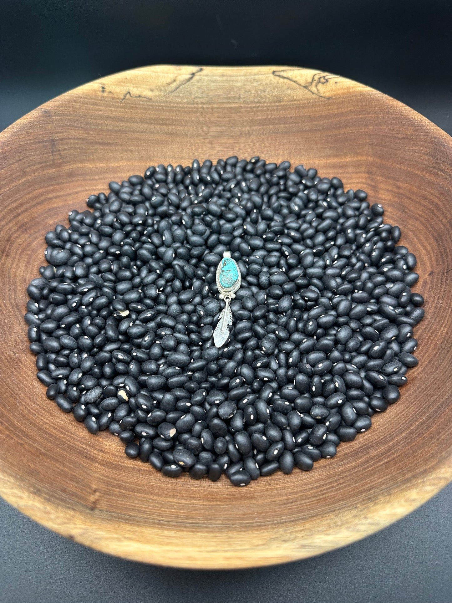 Vintage Navajo Kingman Feather Pendant